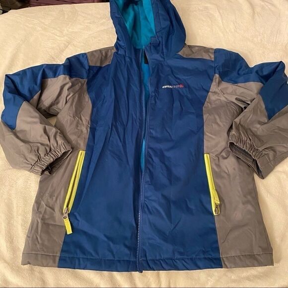 Swiss tech blue youth large zip up winter jacket - Picture 1 of 8